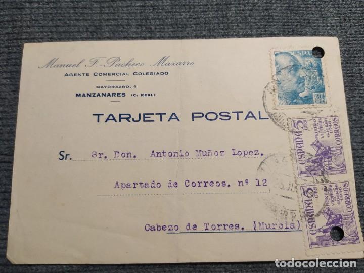 Cartas comerciais: MANUEL PACHECO MAZARRO. CARTA COMERCIAL. A&Ntilde;O 1949. MATASELLOS DE MANZANARES