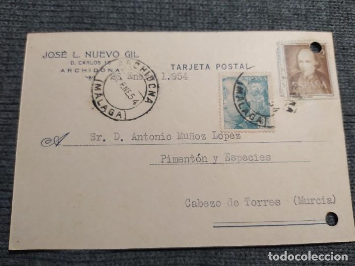 Cartas comerciais: JOSE LUIS NUEVO GIL. CARTA COMERCIAL. A&Ntilde;O 1954. MATASELLOS DE ARCHIDONA