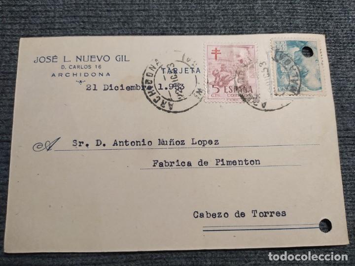 Cartas comerciais: JOSE LUIS NUEVO GIL. CARTA COMERCIAL. A&Ntilde;O 1953. MATASELLOS DE ARCHIDONA