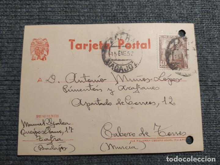 Lettere commerciali: MANUEL RODRIGUEZ GALEA. CARTA COMERCIAL. A&Ntilde;O 1952. MATASELLOS DE ZAFRA