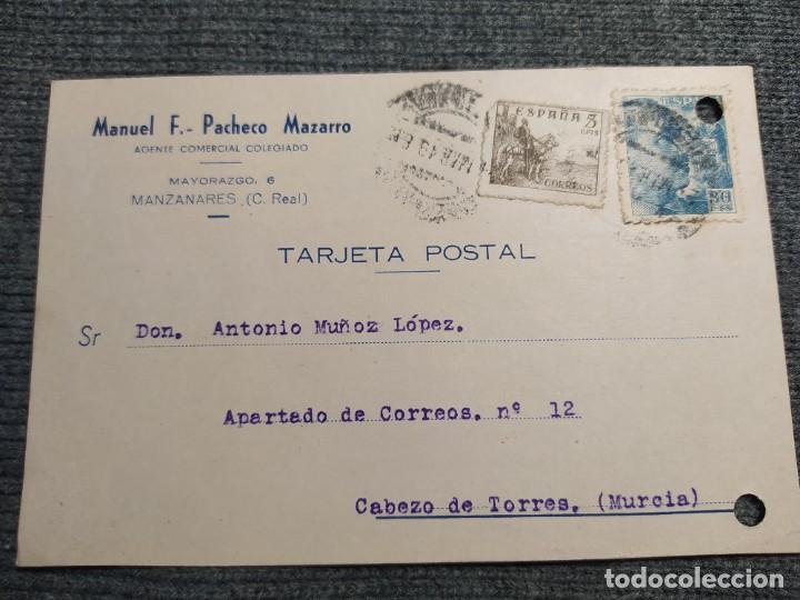 Lettere commerciali: MANUEL PACHECO MAZARRO. CARTA COMERCIAL. A&Ntilde;O 1949. MATASELLOS DE MANZANARE