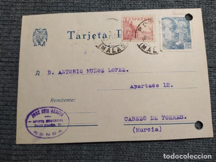 Lettere commerciali: JOSE LUIS GARCIA. CARTA COMERCIAL. A&Ntilde;O 1954. MATASELLOS DE RONDA