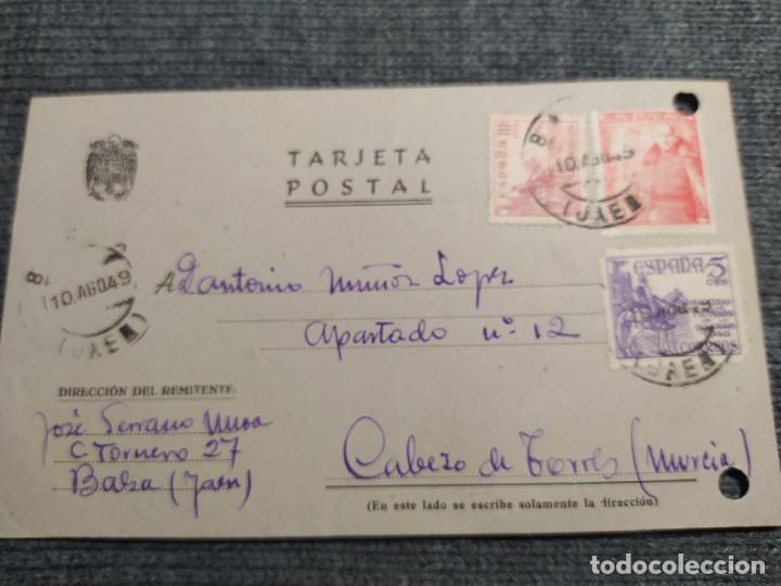 Lettere commerciali: JOSE SERRANO MOA. CARTA COMERCIAL. A&Ntilde;O 1949. MATASELLOS DE BAEZA