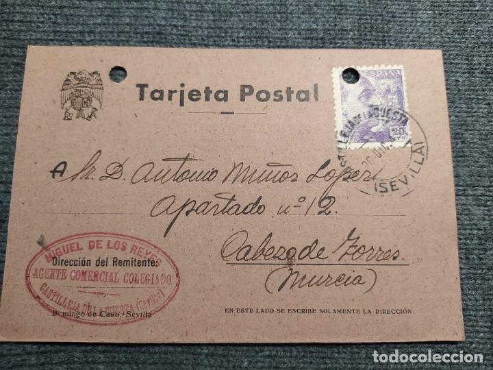 Lettere commerciali: MIGUEL DE LOS REYES. CARTA COMERCIAL. A&Ntilde;O 1943. MATASELLOS DE CASTILLEJA DE LA CUESTA