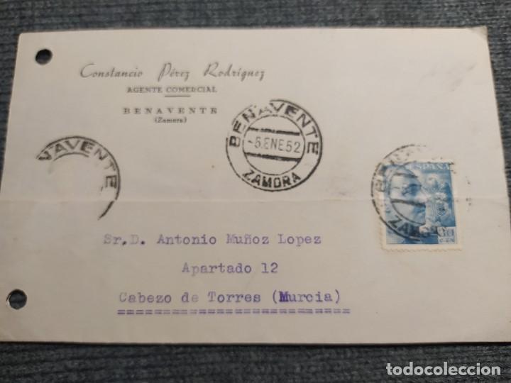 Lettere commerciali: CONSTANCIO PEREZ RODRIGUEZ. CARTA COMERCIAL. A&Ntilde;O 1952. MATASELLOS DE BENAVENTE