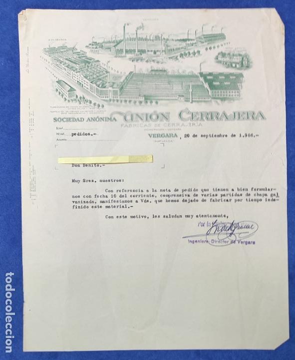 Lettere commerciali: 2 Cartas comerciales Uni&oacute;n cerrajera . Vergara ( Guip&uacute;zcoa ) A&ntilde;o 1966