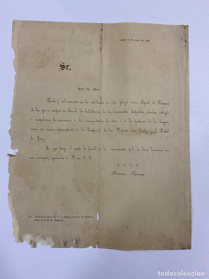 Lettere commerciali: CIRCULAR DE RAMON LANNES. CADIZ, 1884. VER FOTOS