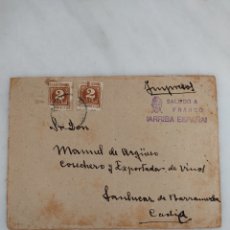 Cartas comerciales: ANVERSO CARTA SOBRE MANUEL DE SEGUROS SANLÚCAR 1942