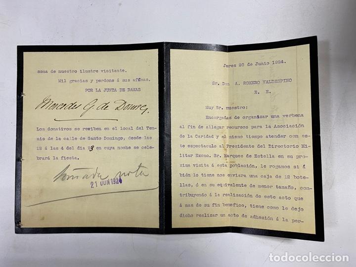 Lettere commerciali: CARTA COMERCIAL. MERCEDES G. DE DOMECQ. DIRIGIDA A A.R. VALDESPINO. JEREZ, 1924.