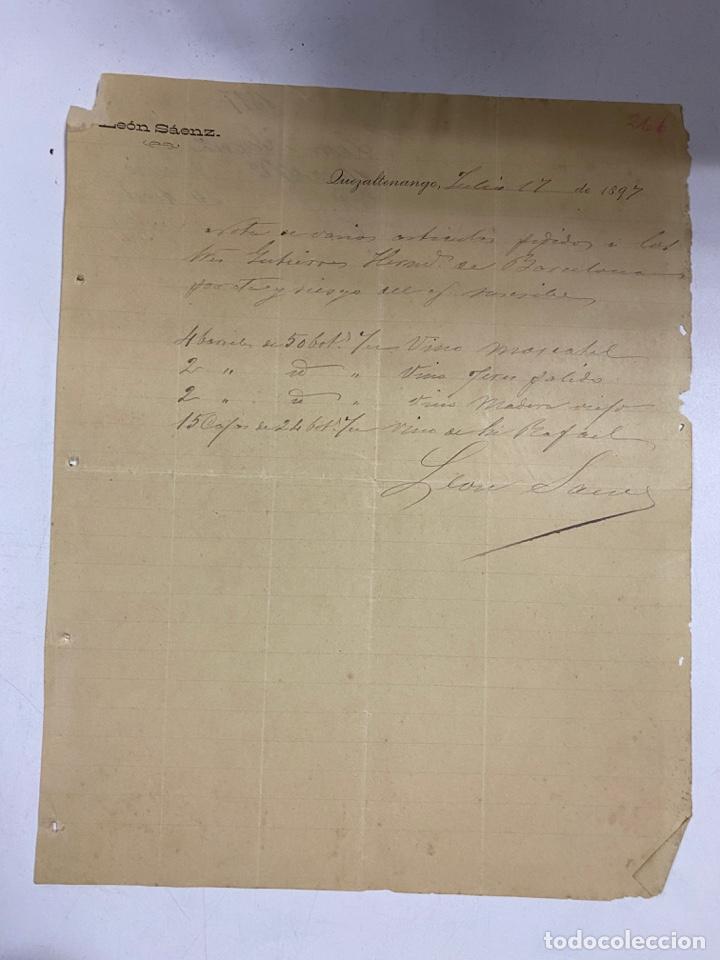 Lettres commerciales: CARTA COMERCIAL. LE&Oacute;N S&Aacute;ENZ. QUETZALTENANGO-GUATEMALA, 1897. VER