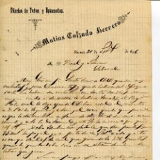 Cartas comerciales: CÁCERES -HERVÁS-MATIAS CALZADO-FÁBRICA DE PAÑOS Y ESTAMEÑAS- AÑO 1896
