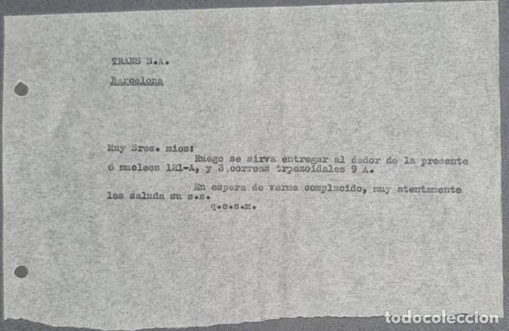 Lettere commerciali: Carta comercial. Trans. S.A. Electricidad-Telefon&iacute;a- Radio. Barcelona. Espa&ntilde;a