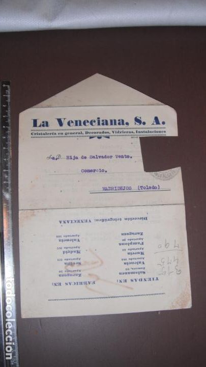 Lettres commerciales: CARTA COMERCIAL LA VENECIANA (MADRID) 1940