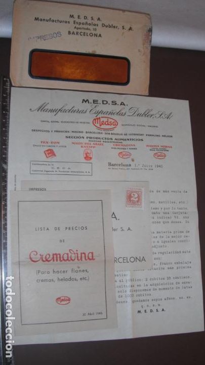 Lettere commerciali: CARTA COMERCIAL MANUFACTURAS ESPA&Ntilde;OLAS DUBLER,S.A., 1940