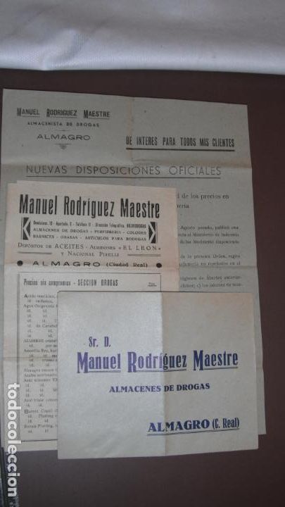 Lettere commerciali: CARTA COMERCIAL,MANUEL RODRIGUEZ MAESTRE, ALMAGRO (CIUDAD REAL), 1941
