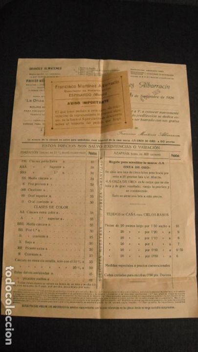Lettere commerciali: CARTA COMERCIAL FRANCISCO MARTINEZ ALBARRACIN, ESPINARDO (MURCIA) 1926