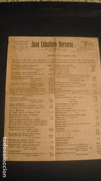 Lettres commerciales: CARTA COMERCIAL JUAN CABALLERO HERREROS 1941
