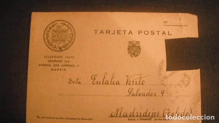 Lettres commerciales: TARJETA POSTAL LOS PREVISORES DEL PORVENIR 1941