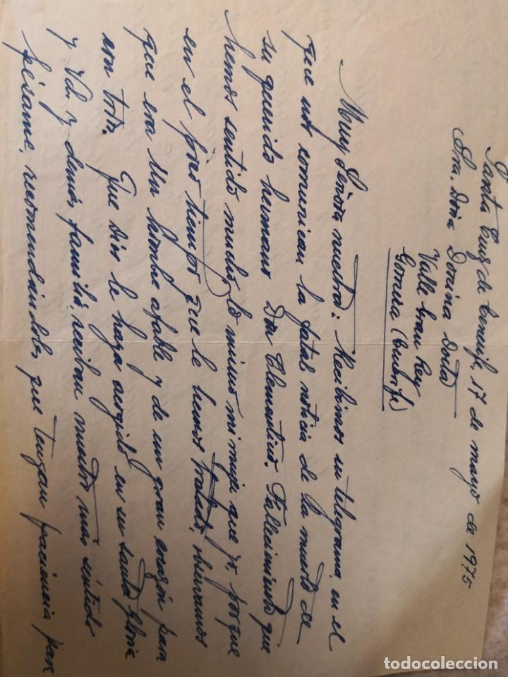 Cartas comerciais: Carta escrita 1975 de fallecimiento