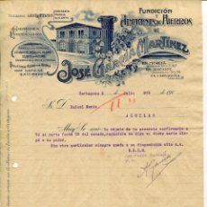 Cartas comerciales: CARTAGENA-FUNDICIÓN DE HIERROS-J. GARCIA MARTINEZ-AÑO 1912