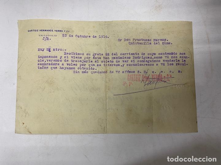 Cartas comerciales: CARTA COMERCIAL. GARTEIZ HERMANOS, YERMO Y CIA. VALLADOLID, 1916