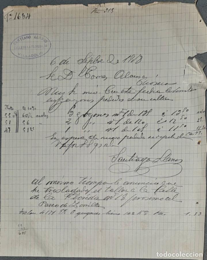 Lettres commerciales: Carta comercial. Santiago Llanos. Valladolid. Espa&ntilde;a 1908