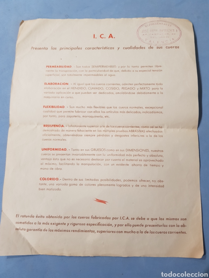 Commercial Letters: Carta Comercial, I.C.A. f&aacute;brica de Cueros