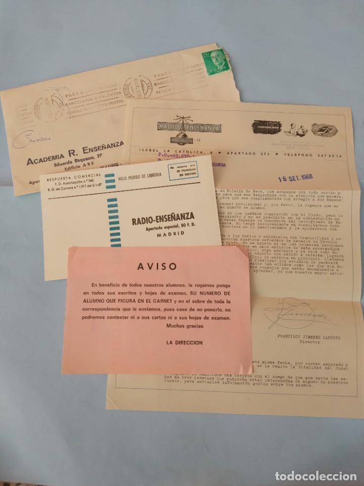 Cartas comerciales: DOCUMENTOS RADIO ENSE&Ntilde;ANZA - MADRID - 1968 - Foto 1