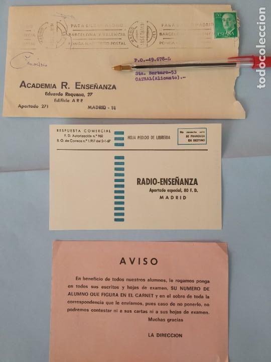 Cartas comerciales: DOCUMENTOS RADIO ENSE&Ntilde;ANZA - MADRID - 1968 - Foto 3