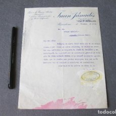 Cartas comerciales: CARTA COMERCIAL DE LA FÁBRICA DE FLECOS Y ADORNOS DE JUAN PANADÉS. BARCELONA 1933. Lote 262611800