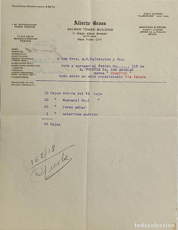 Cartas comerciais: CARTA COMERCIAL. ALBERTO CROSS. SALMON TOWER BUILDING. NEW YORK CITY. 1937.
