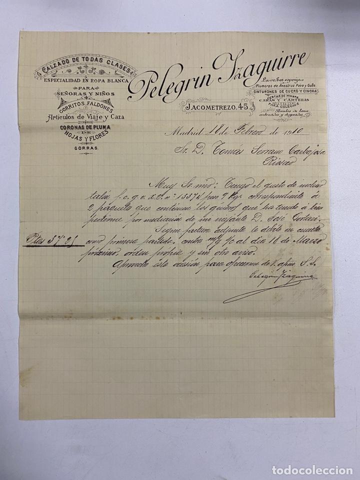 Cartas comerciais: FACTURA. PELEGRIN YZAGUIRRE. CALZADO DE TODAS CLASES. MADRID, 1910