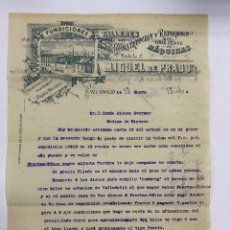 Cartas comerciales: CARTA COMERCIAL. MIGUEL DE PRADO. TALLERES DE CONSTRUCCION Y REPARACION DE MAQUINAS.VALLADOLID,1914. Lote 263562675
