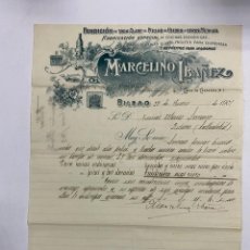 Cartas comerciales: CARTA COMERCIAL. MARCELINO IBAÑEZ. FABRICA DE CAMAS DE HIERRO Y LATON. BILBAO,1905. Lote 263564925