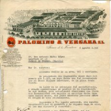 Cartas comerciales: JEREZ- COSECHERO ALMACENISTA DE VINOS--PALOMINO & VERGARA S.L.-AÑO 1946