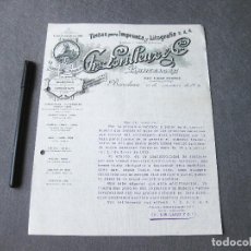 Cartas comerciales: CARTA COMERCIAL DE TINTAS PARA IMPRENTA Y LITOGRAFÍA CH LORILLEUX & CIA. BARCELONA 1931. Lote 264125595