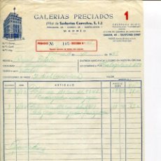 Cartas comerciales: MADRID-GALERIAS PRECIADOS- PEDIDO A PROVEEDOR-AÑO 1949