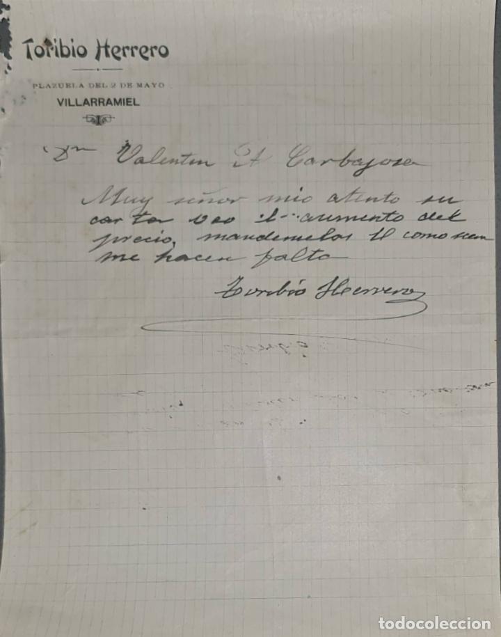 Cartas comerciais: Toribio Herrero. Villarramiel. Espa&ntilde;a