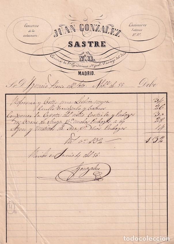 Cartas comerciales: Juan Gonzalez Sastre Madrid Carrera San Ger&oacute;nimo. Firma. 21,50 x 15 cm