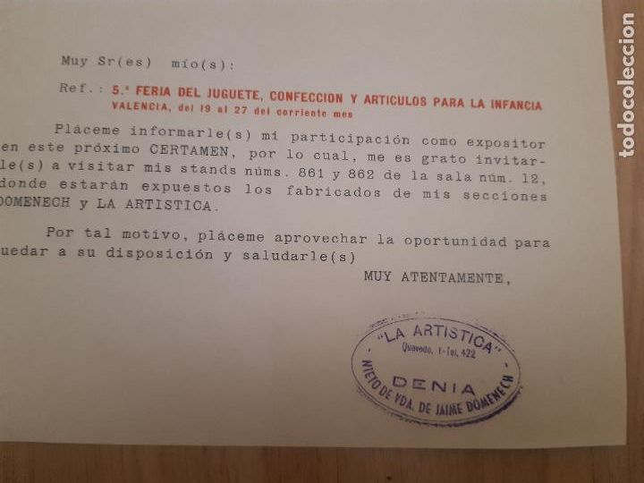 Cartas comerciales: CARTA COMERCIAL JUGUETERIA DE DENIA - Foto 3