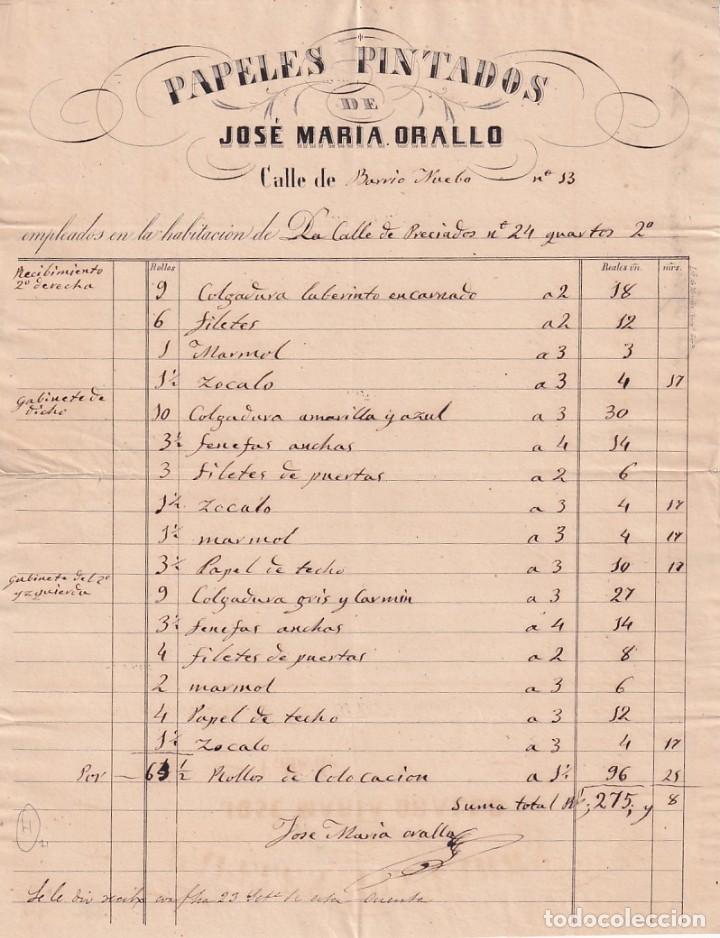 Cartas comerciales: Papeles pintados de Jos&eacute; Mar&iacute;a Orallo. Madrid. Firma propietario