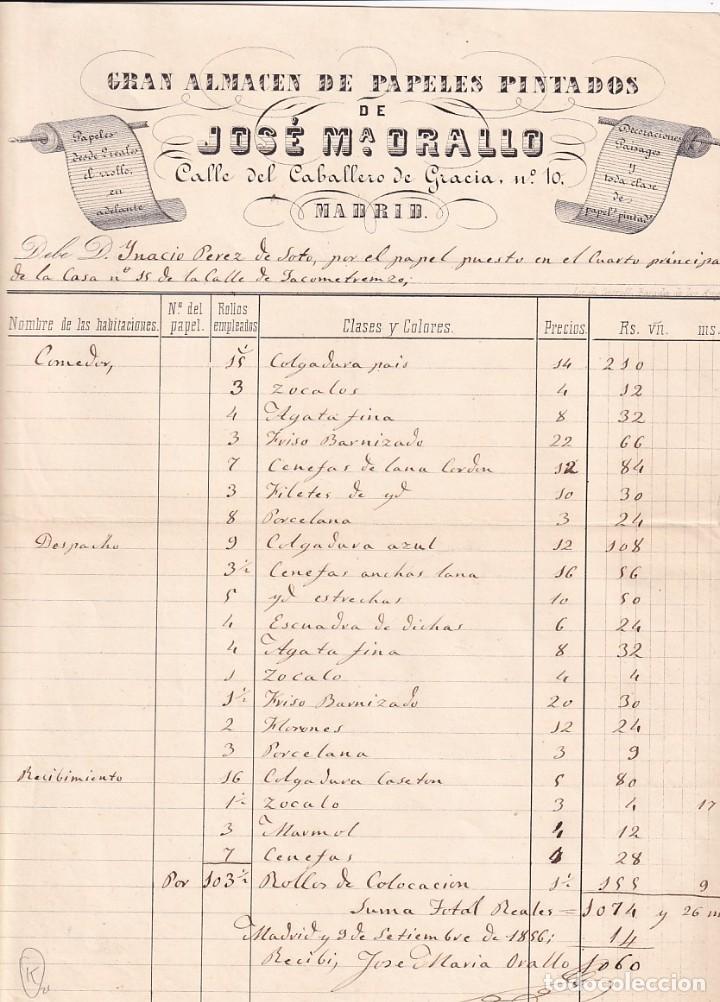 Commercial Letters: Gran Almac&eacute;n de papeles pintados. de Jose Maria Orallo. Madrid firma propietario.