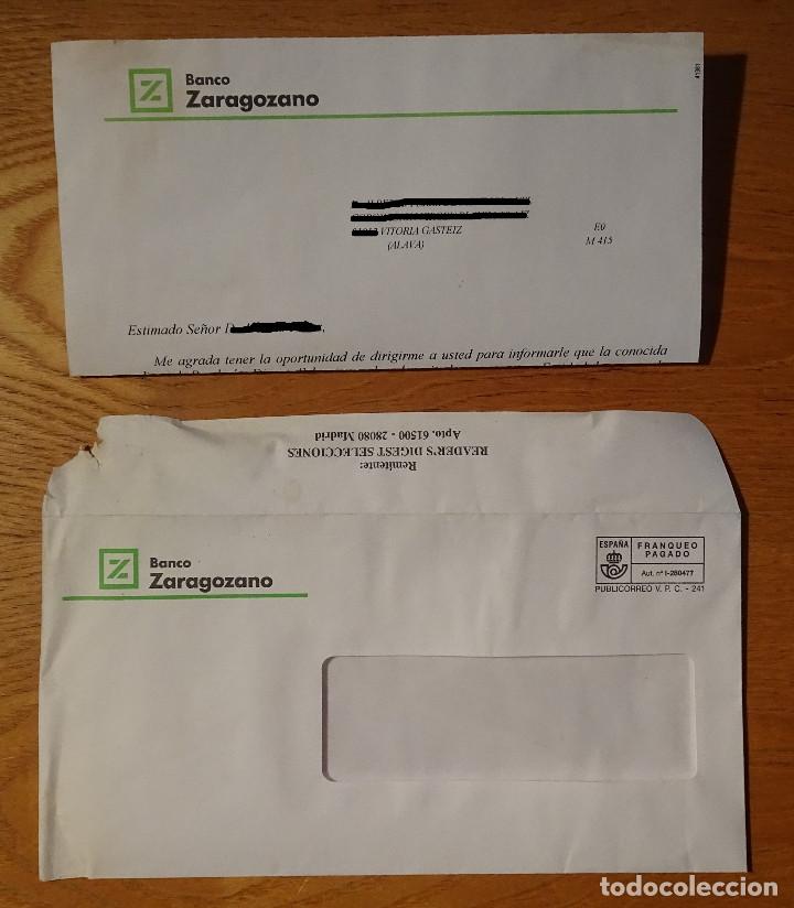 Cartas comerciais: Sobre carta Banco Zaragozano a&ntilde;os 2000