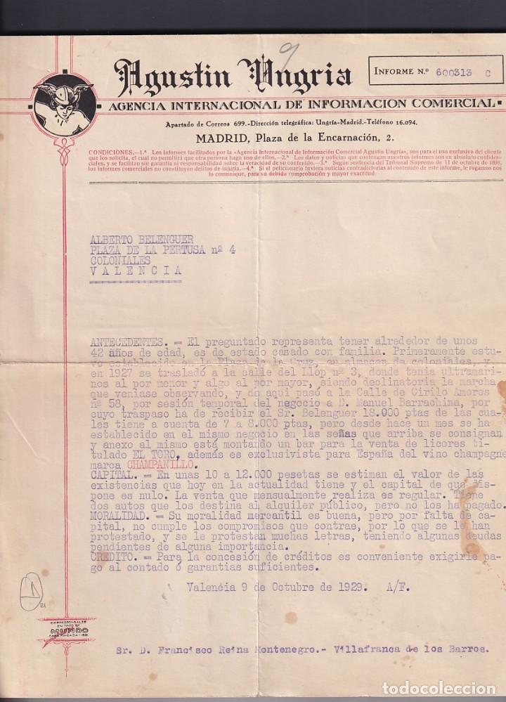 Commercial Letters: AGUST&Iacute;N UGRIA. AGENCIA INTERNACIONAL DE INFORMACI&Oacute;N COMERCIAL MADRID.