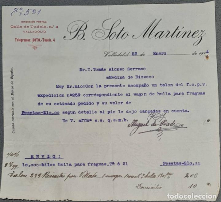 Lettres commerciales: B. Soto Mart&iacute;nez. Valladolid. Espa&ntilde;a 1914