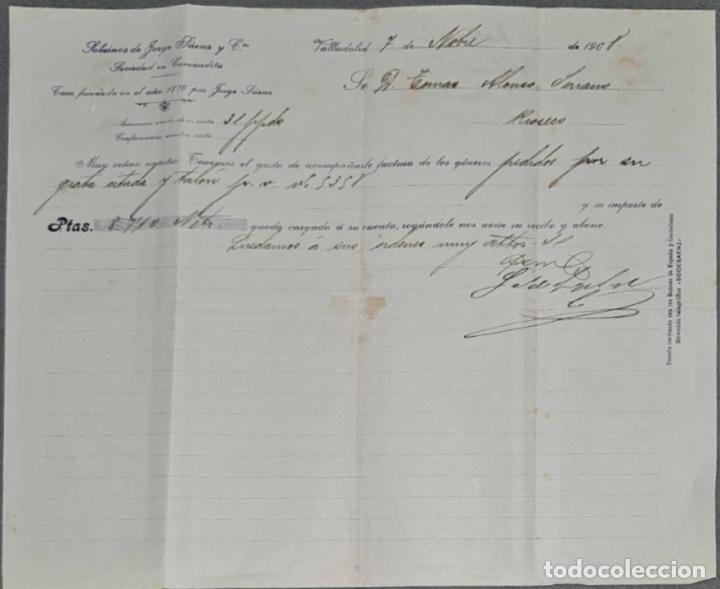 Gesch&auml;ftsbriefe: Sobrinos de Jorge S&aacute;enz y C&ordf;. Almacenes por mayor de Quincalla y Ferreter&iacute;a. Valladolid. Espa&ntilde;a 1908