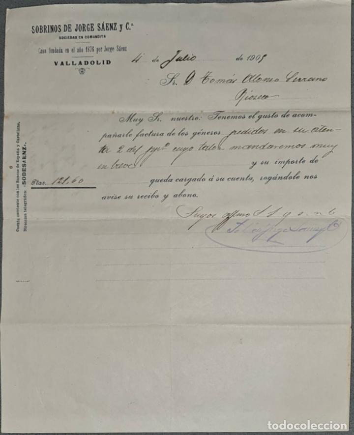 Gesch&auml;ftsbriefe: Sobrinos de Jorge S&aacute;enz y C&ordf;. Almacenes por mayor de Quincalla y Ferreter&iacute;a. Valladolid. Espa&ntilde;a 1905