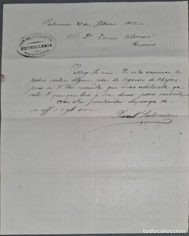 Gesch&auml;ftsbriefe: Juan Salvador Espiga. Cuchiller&iacute;a. Palencia. Espa&ntilde;a 1912