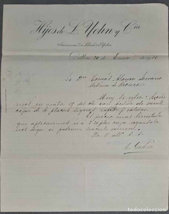 Lettere commerciali: Hijos de L. Yohn y Compa&ntilde;&iacute;a. Sucesores de Leandro Yohn. Bilbao. Espa&ntilde;a 1911