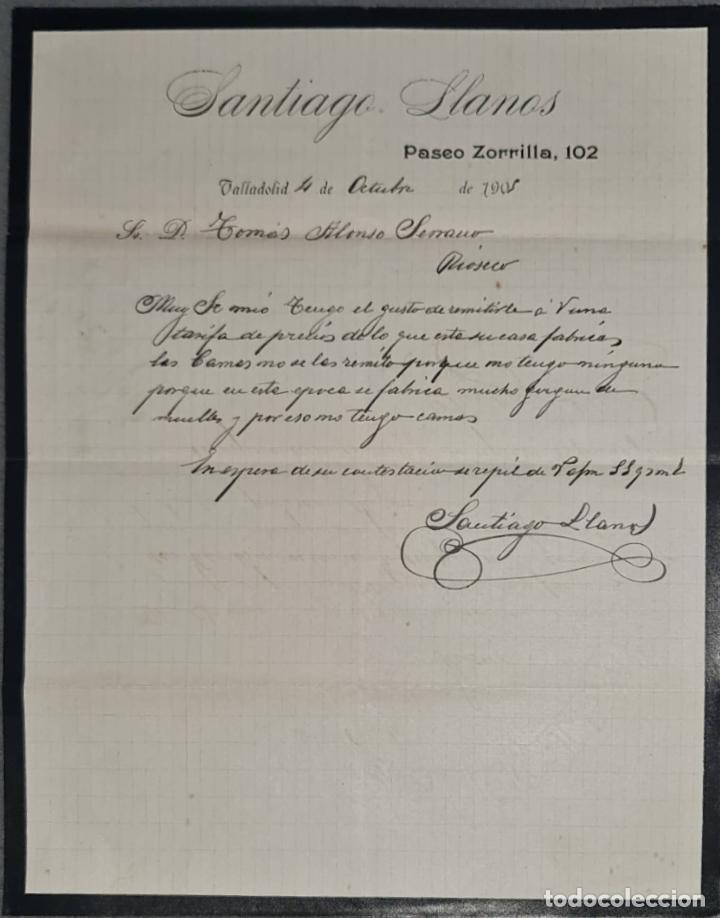Lettere commerciali: Santiago Llanos. Valladolid. Espa&ntilde;a 1905